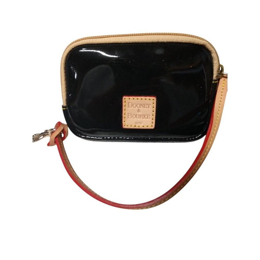 Dooney & Bourke Black & Beige Patent Leather Tote/crossbody & Wristlet Set - Picture 5 of 16
